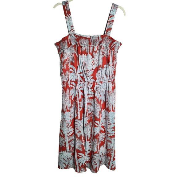 Talbots Oasis Palm Voile Fit and Flare Dress sz 12 lined resort vacation nwt - Picture 2 of 12